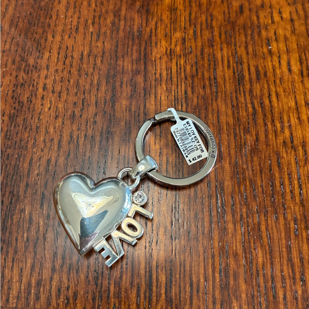 NWT Brighton Silver Heart Love Keychain